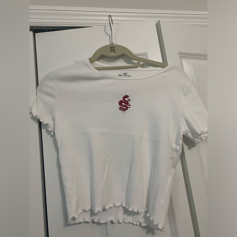 Dragon print white tee from Hollister